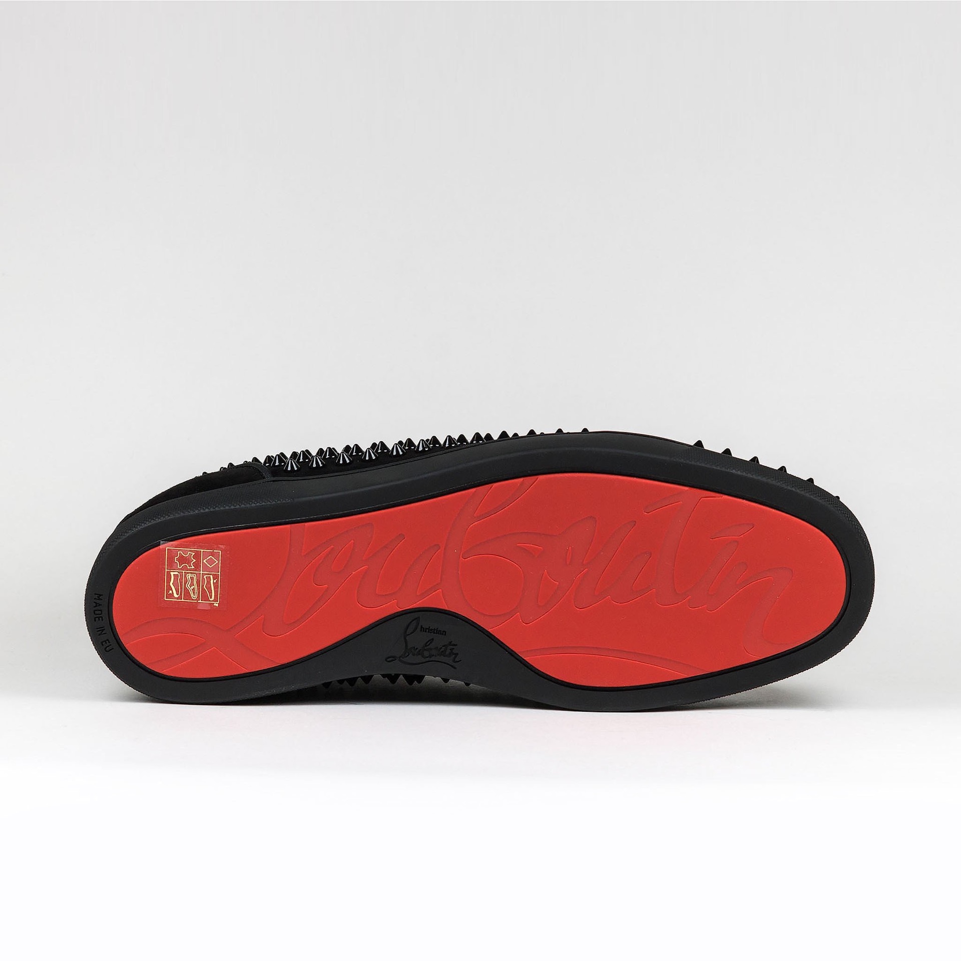 christian louboutin high-top suede zwart spikes